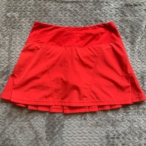 Red ruffle tennis skirt